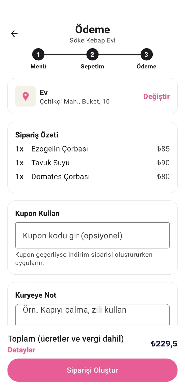 Saniyeler içinde ödeme ekranı